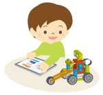 ヒューマンアカデミーロボット教室の無料体験前の息子